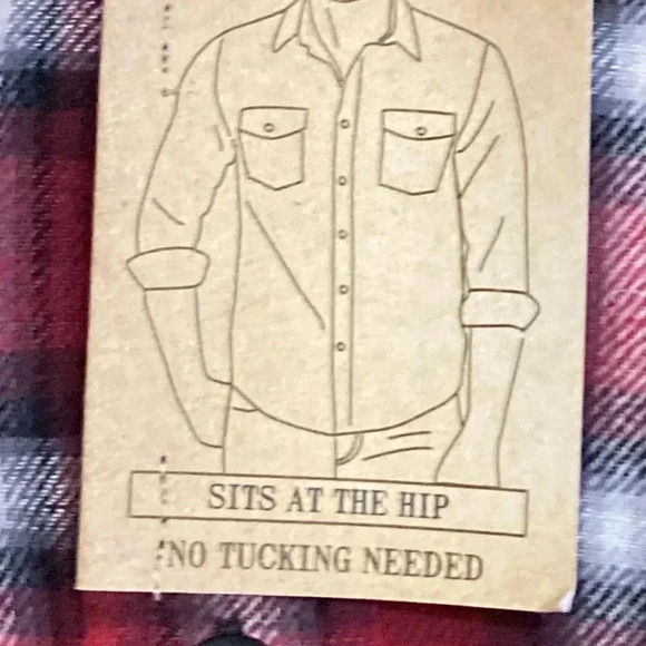 NWT TRUE CRAFT  MENS SIZE XL  RED PLAID FLANNEL SHIRT BUTTON FRONT  POCKET - Picture 3 of 11